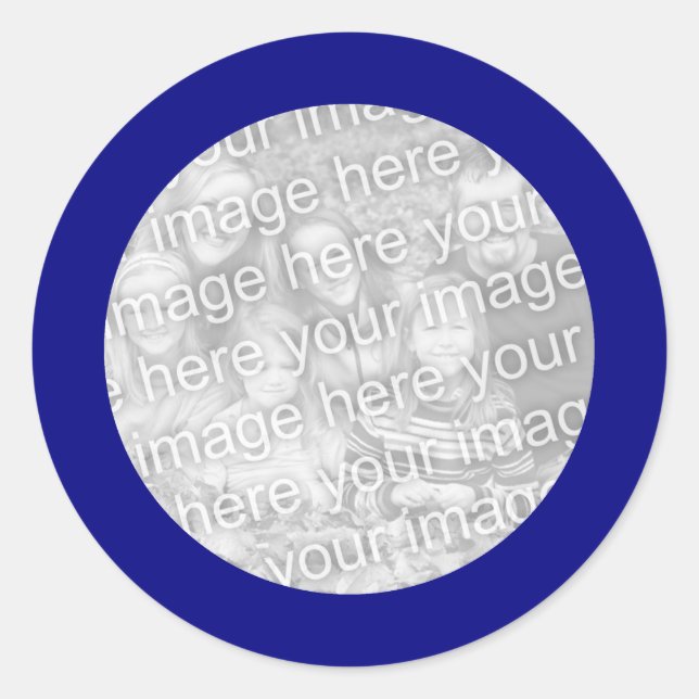 Adesivo Redondo Vinheta de Quadro Azul (Frente)