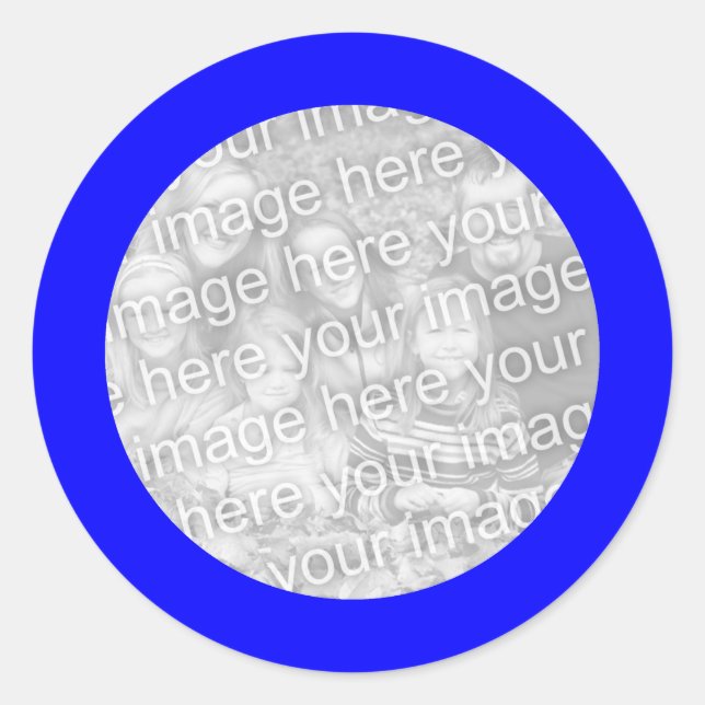 Adesivo Redondo Vinheta de Quadro Azul (Frente)