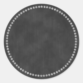 Adesivo Redondo Vinheta de quadro com monograma de trilha prateada