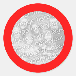 Adesivo Redondo Vinheta de quadros vermelhos