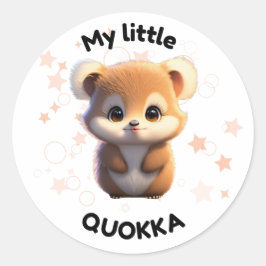 Adesivo Redondo Vinheta de Quokka