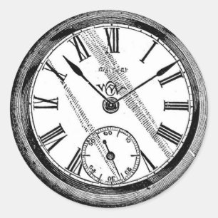 Adesivo Redondo Vinheta de Relógio