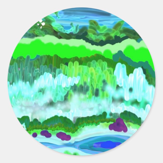 Adesivo Redondo Vinheta de Renascença Digital (Frente)