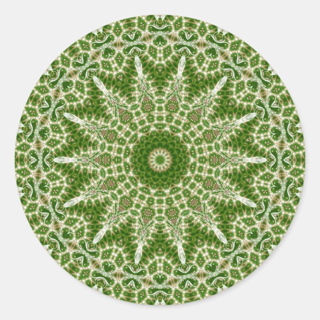Adesivo Redondo Vinheta de rendas da floresta (Frente)