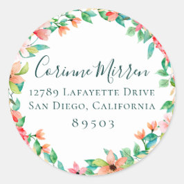 Adesivo Redondo Vinheta de Retorno Floral da Ilha Botânica