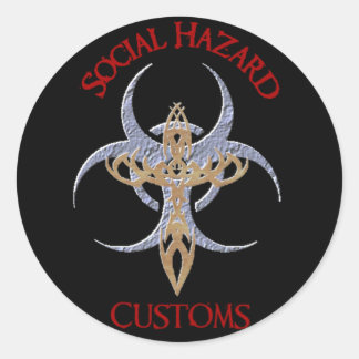 Adesivo Redondo Vinheta de risco social