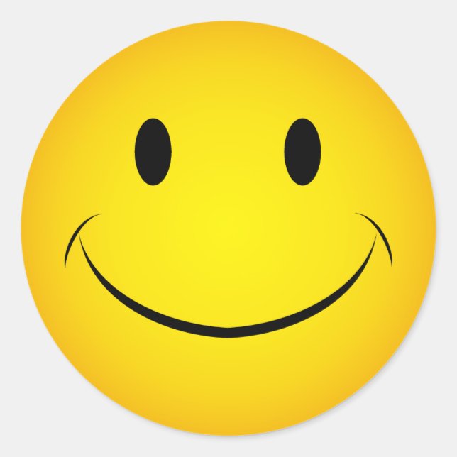 Adesivo Redondo Vinheta de rosto amarelo ouro (Frente)