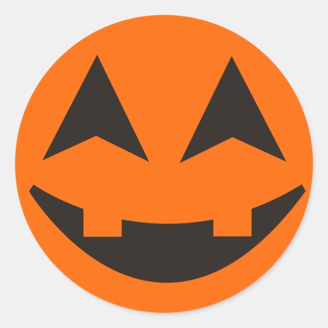 Adesivo Redondo Vinheta de rosto de abóbora 13 (Frente)