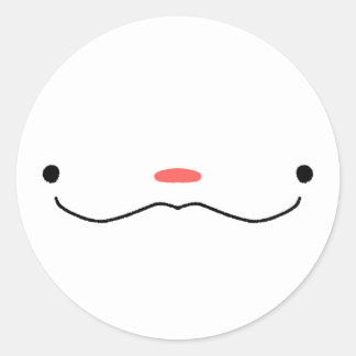 Adesivo Redondo Vinheta de rosto fofo