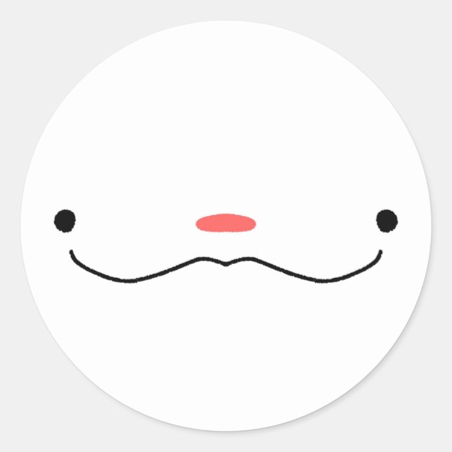 Adesivo Redondo Vinheta de rosto fofo (Frente)