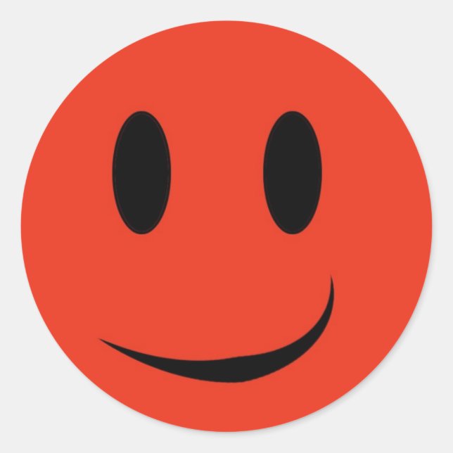 Adesivo Redondo Vinheta de rosto vermelho (Frente)