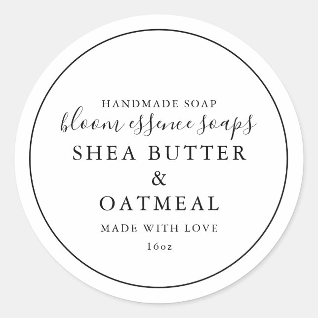 Adesivo Redondo Vinheta de sabão (Frente)