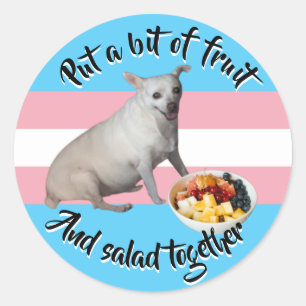 Adesivo Redondo Vinheta de salada de fruta