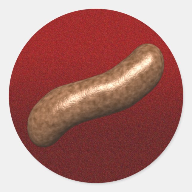 Adesivo Redondo Vinheta de salsicha (Frente)