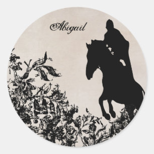 Adesivo Redondo Vinheta de salto para cavalos equestres personaliz