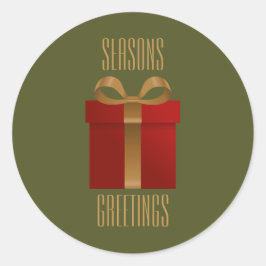 Adesivo Redondo Vinheta de saudações de Natal Dom Feriado