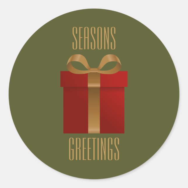 Adesivo Redondo Vinheta de saudações de Natal Dom Feriado (Frente)