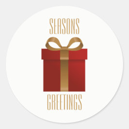 Adesivo Redondo Vinheta de saudações de Natal Dom Feriado