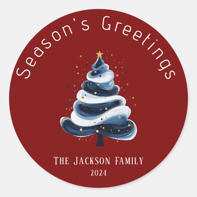 Adesivo Redondo Vinheta de saudações do Seasons (Frente)