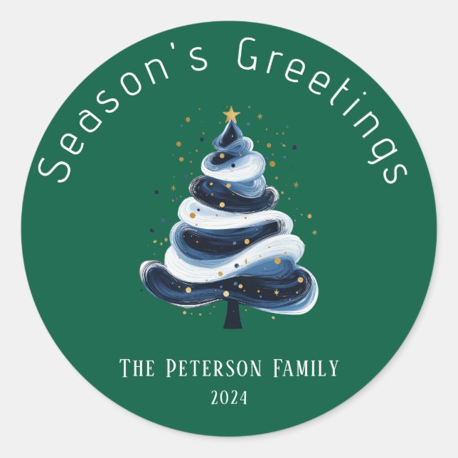 Adesivo Redondo Vinheta de saudações do Seasons (Frente)