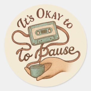 Adesivo Redondo Vinheta de saúde mental da fita adesiva de fita re