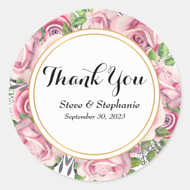 Adesivo Redondo Vinheta De Script Muito Obrigado (Frente)