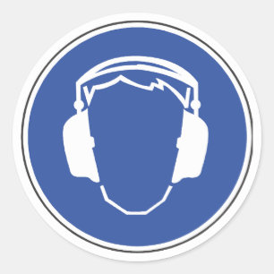 Adesivo Redondo Vinheta de segurança de proteção auditiva