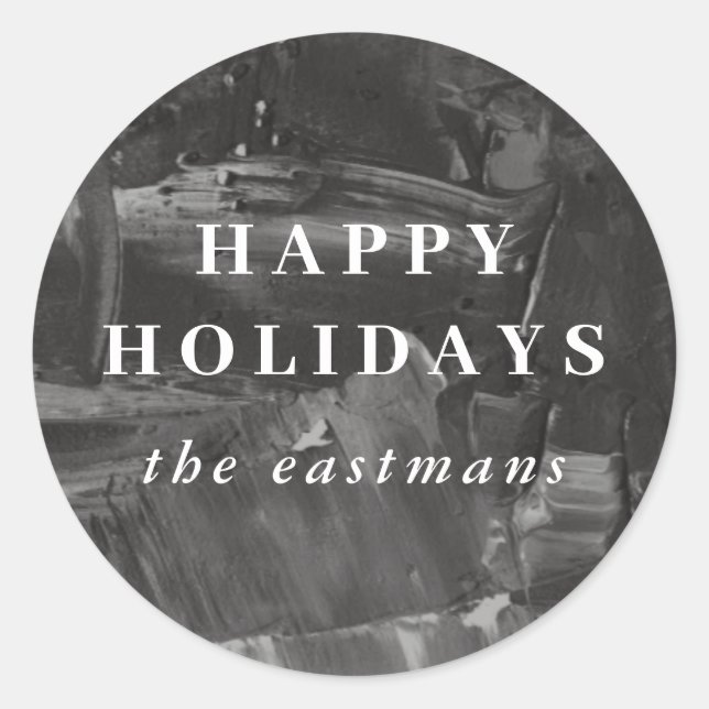 Adesivo Redondo Vinheta de selagem de envelope de férias pintada - (Frente)