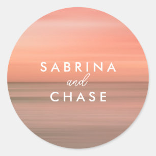 Adesivo Redondo Vinheta de Selagem de Envelope Personalizado Rosa