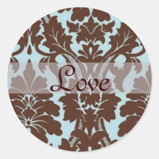 Adesivo Redondo Vinheta de selagem de envelopes de amor (Frente)