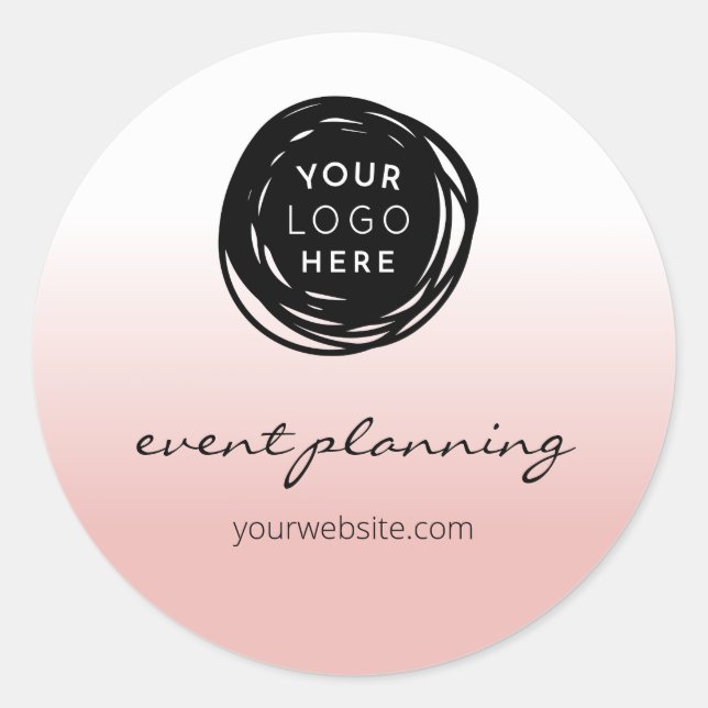 Adesivo Redondo Vinheta de selagem de envelopes de negócios minima (Frente)