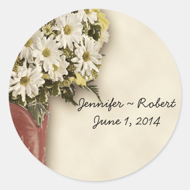 Adesivo Redondo Vinheta de selagem de envelopes do Buquê de inicia (Frente)