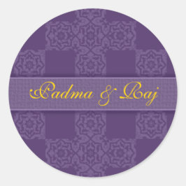 Adesivo Redondo Vinheta de selagem de envelopes roxo personalizado