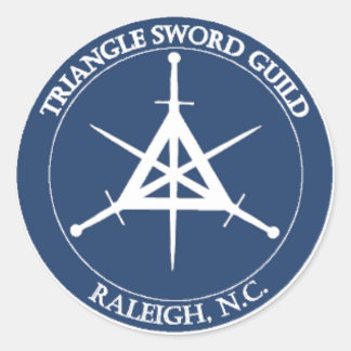 Adesivo Redondo Vinheta de selo TSG, Grande (branco a azul)