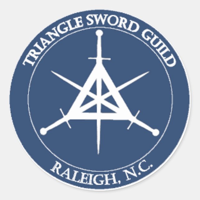 Adesivo Redondo Vinheta de selo TSG, Grande (branco a azul) (Frente)