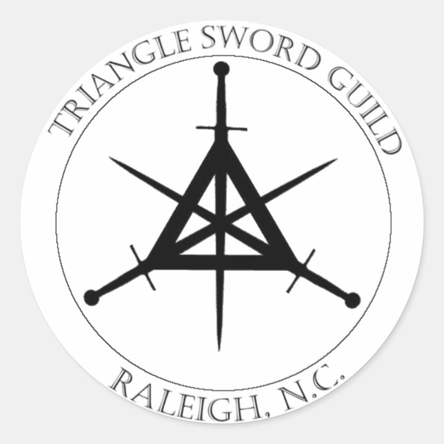 Adesivo Redondo Vinheta de selos TSG (preto em branco) (Frente)