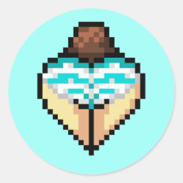 Adesivo Redondo Vinheta de shimapan azul-céu