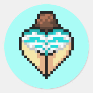 Adesivo Redondo Vinheta de shimapan azul-céu