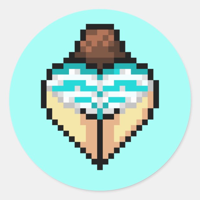 Adesivo Redondo Vinheta de shimapan azul-céu (Frente)