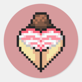 Adesivo Redondo Vinheta de shimapan rosa bonito