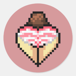 Adesivo Redondo Vinheta de shimapan rosa bonito