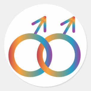 Adesivo Redondo vinheta de símbolo gay