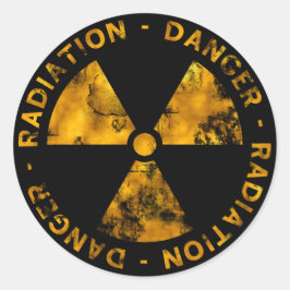 Adesivo Redondo Vinheta de símbolos de radiação em relevo