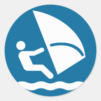 Adesivo Redondo Vinheta de símbolos para surf