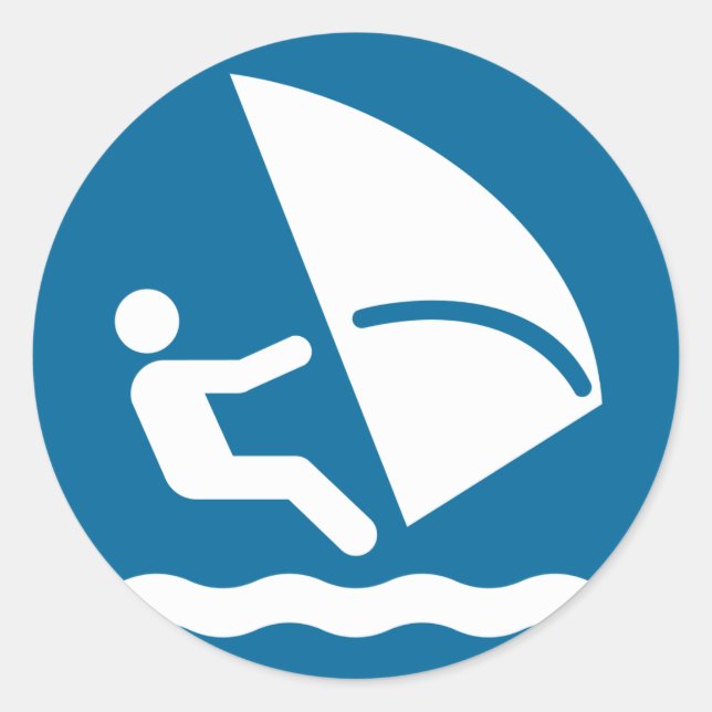 Adesivo Redondo Vinheta de símbolos para surf (Frente)