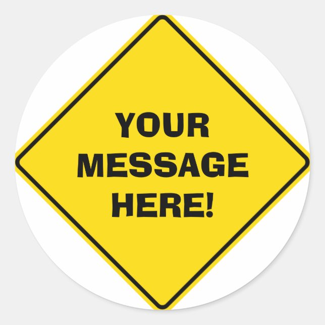 Adesivo Redondo Vinheta de Sinal de Estrada (Frente)