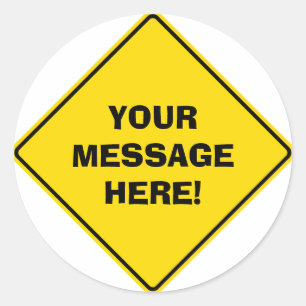 Adesivo Redondo Vinheta de Sinal de Estrada