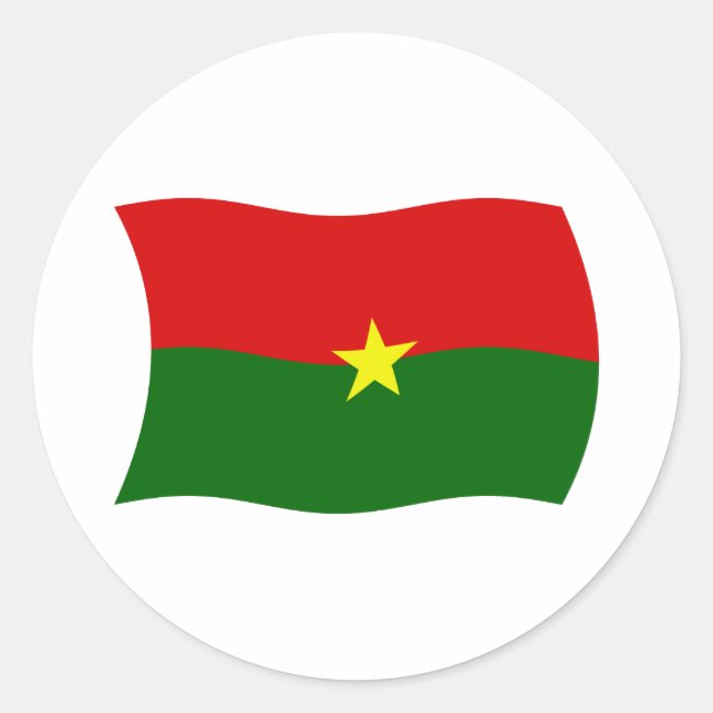 Adesivo Redondo Vinheta de Sinalizador Burkina Faso (Frente)