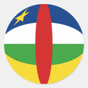 Adesivo Redondo Vinheta de Sinalizador Centrafrique Fisheye