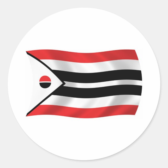 Adesivo Redondo Vinheta de Sinalizador da Tribo Arapaho (Frente)